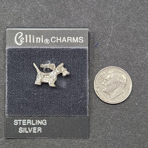 NWT Cellini Sterling Silver Three Dimensional Scottie Dog Charm - Picture 3 of 3